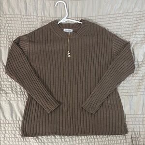 Brown Ribbed Sweater